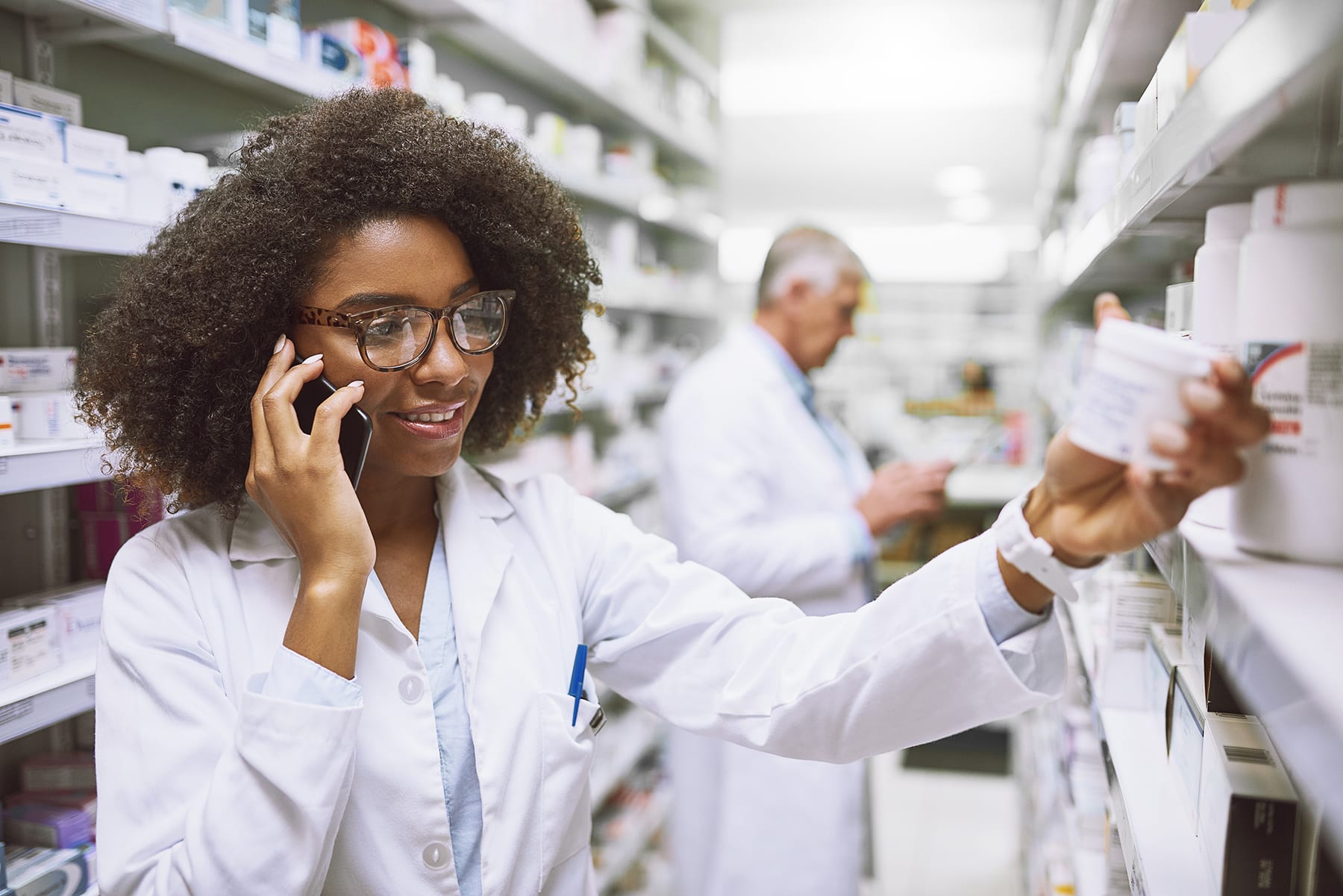 Pharmacist on the phone