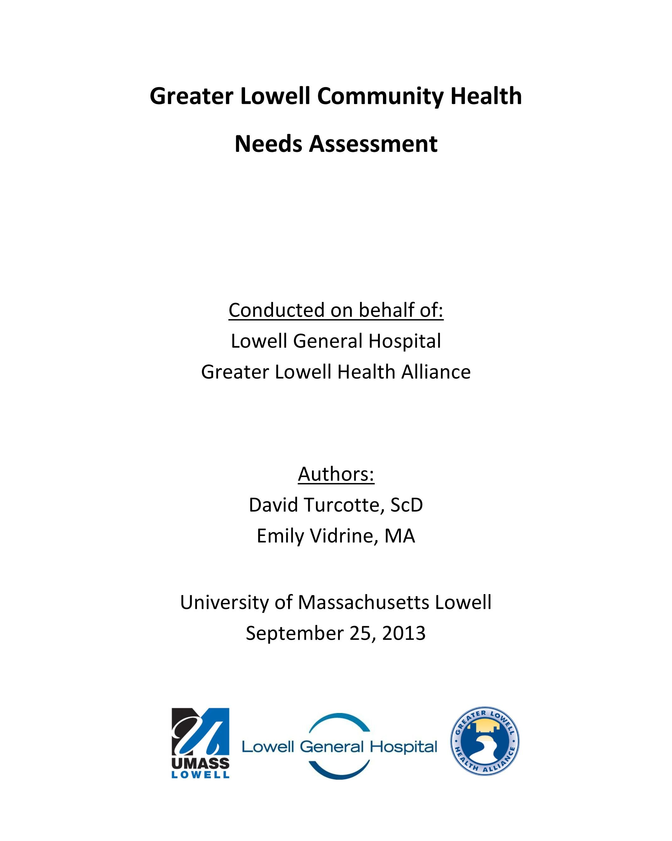Greater Lowell Community Health Needs Assessment Report 2013