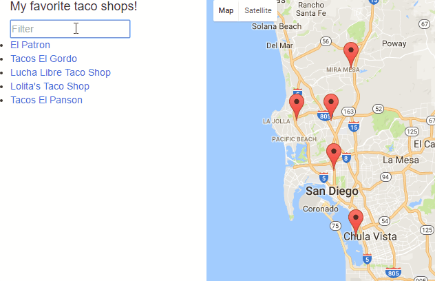Demo of map being used