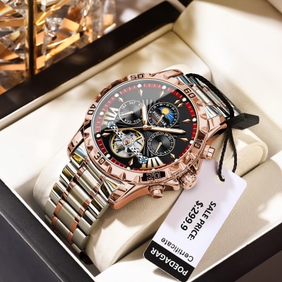 Poedagar Luxury gold watch