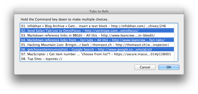 tab in macdown