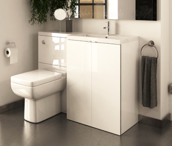 modern white vanity sink and toilet-unit