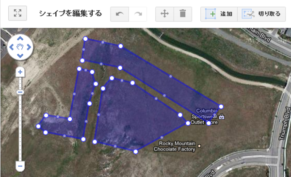 Google Map Makerで図形をドロー