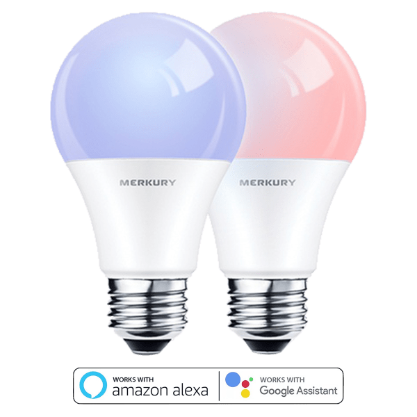 2Pack Merkury Innovation WiFi LED Smart Bulbs