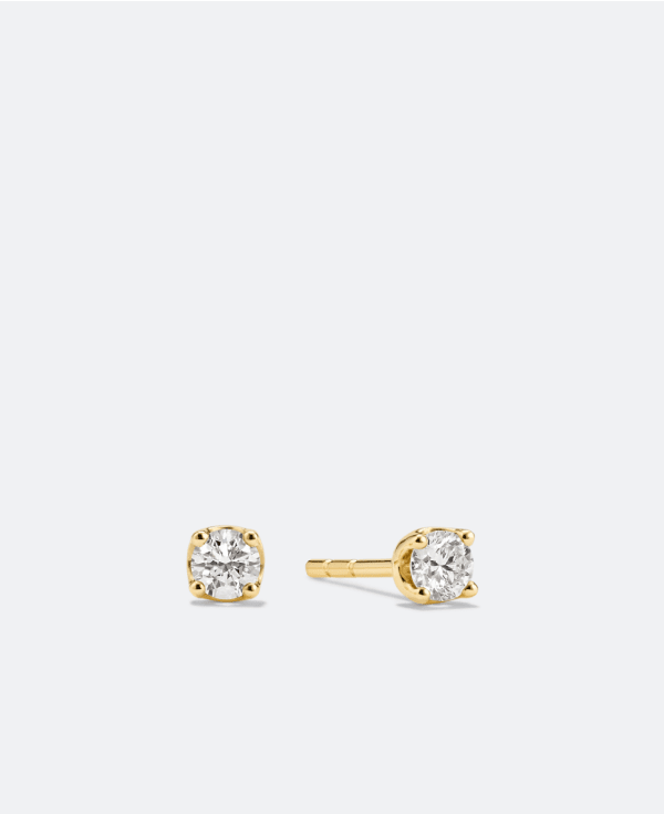 LV LOGO GOLD STUD EARRINGS – Meejuri