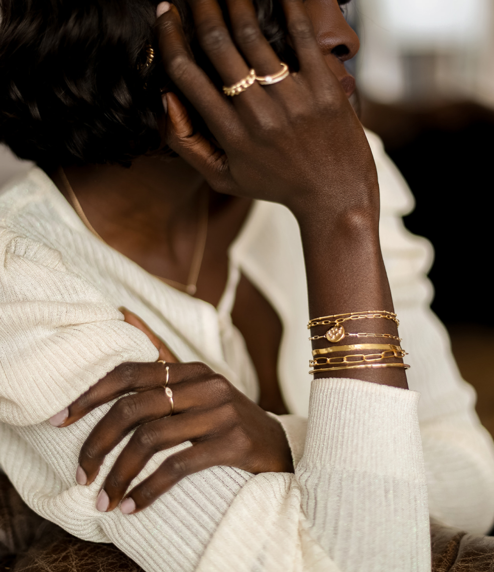 Dainty Double Layered Gold Bracelet, Delicate Gold Bracelets