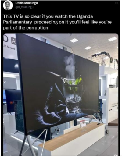 The TV is so clear if you watch Uganda parliament you feel like you are part of the corruption