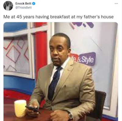 me at 45 years having breakfast at my fathers house