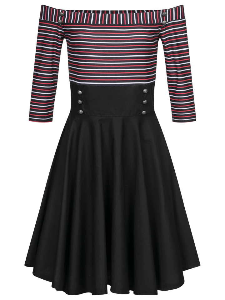 Pussy Deluxe Petticoat Kleid Triple Stripes Carmen In Schwarz Allover G Nstig Kaufen Limango