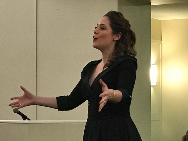 A woman singing