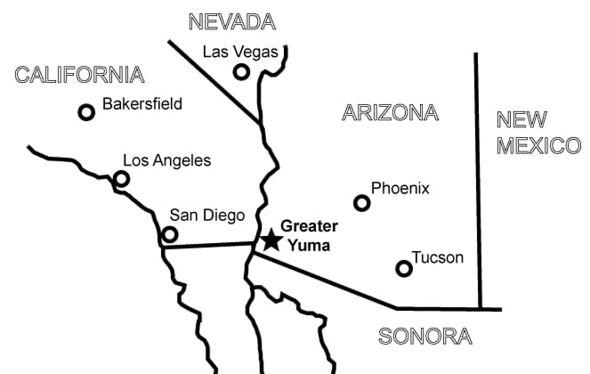 Map of Yuma County