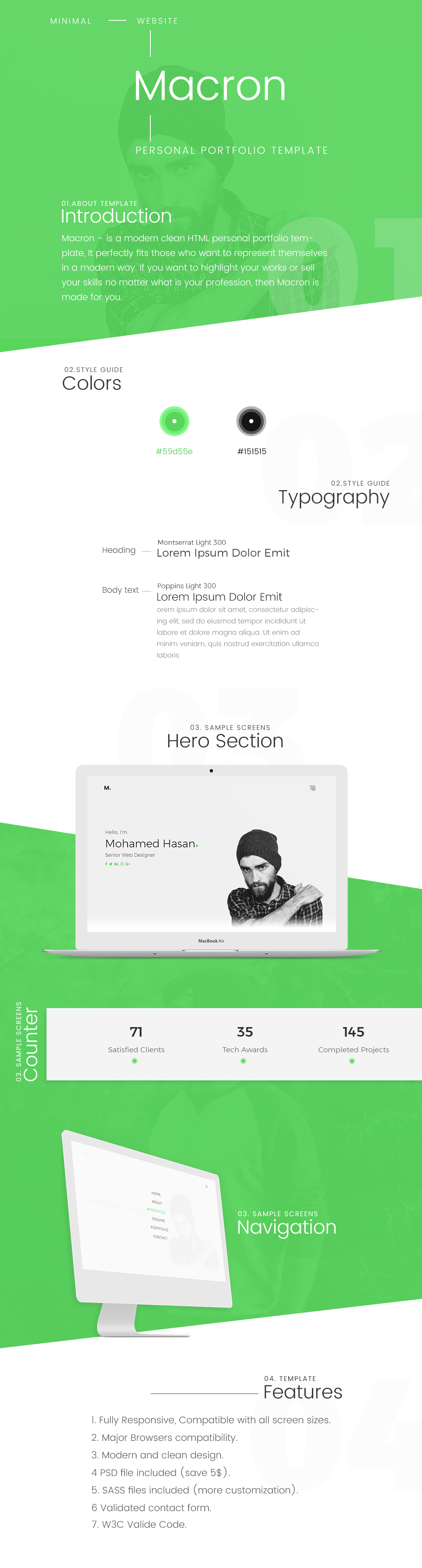 Macron - HTML Personal Portfolio Template. - 5