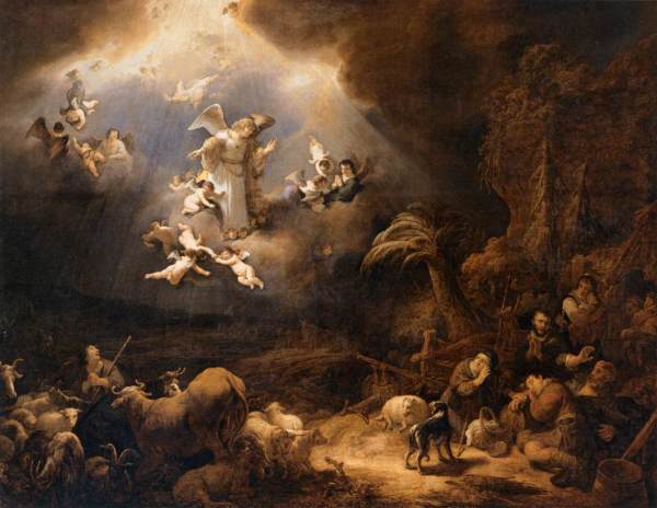Govert flinck angels announcing the birth of christ to the shepherds wga07928