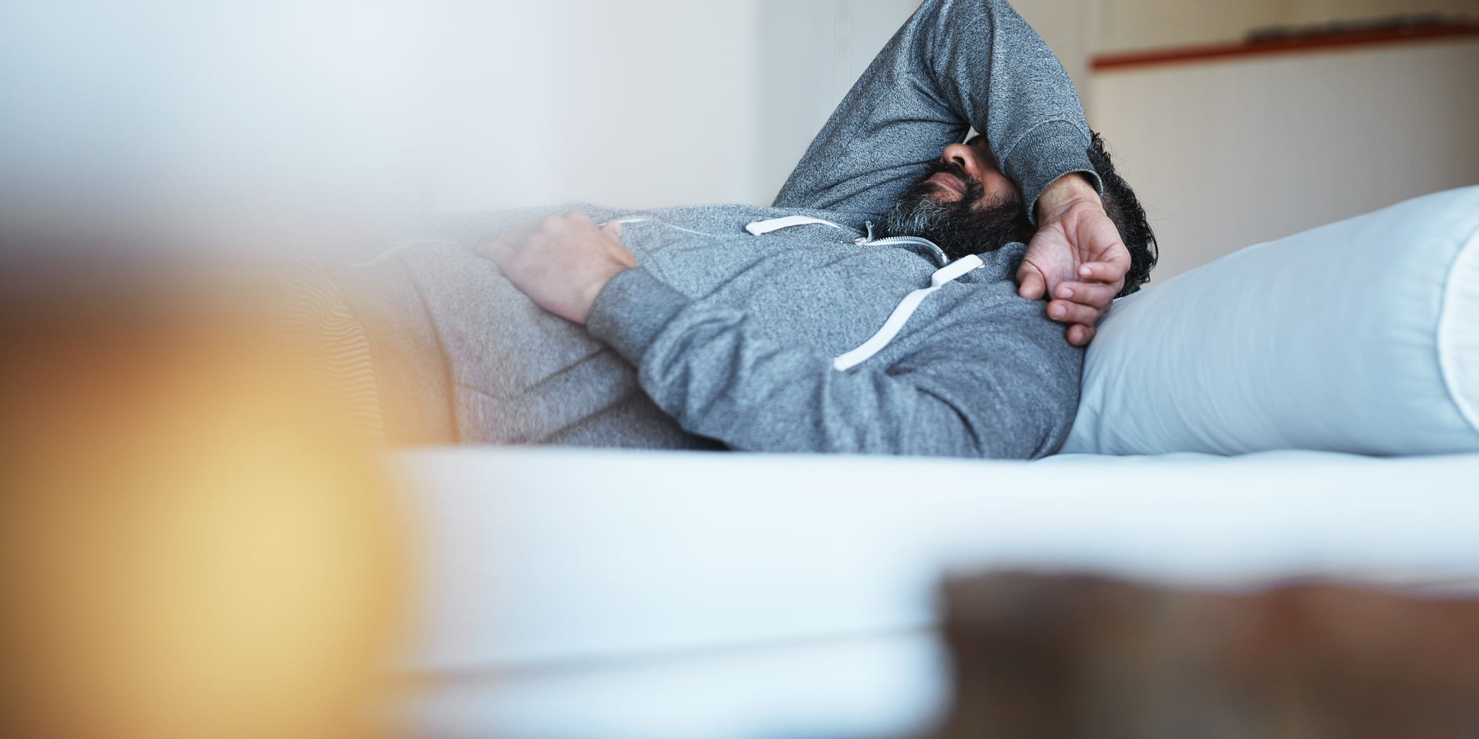 Male struggling with PTSD