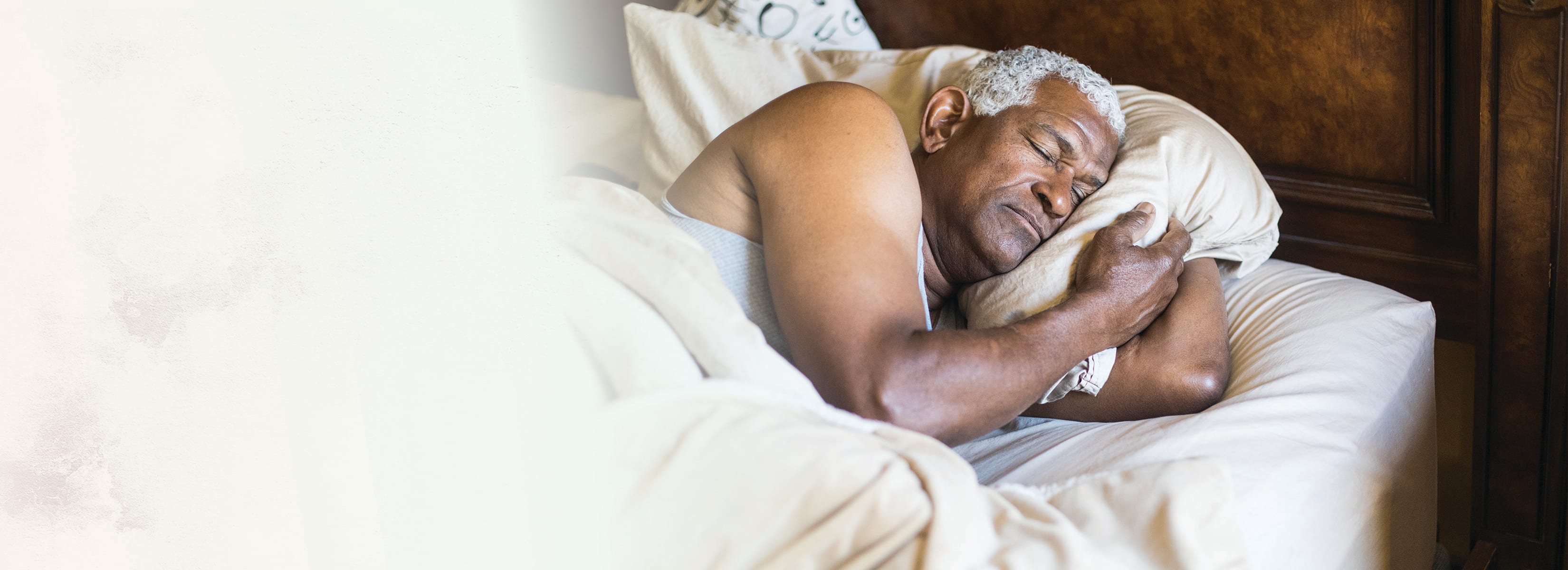 Man sleeping happily.