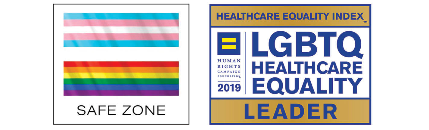 Middlesex Health Safe Zone logo and Health Equity Index 2019 badge.