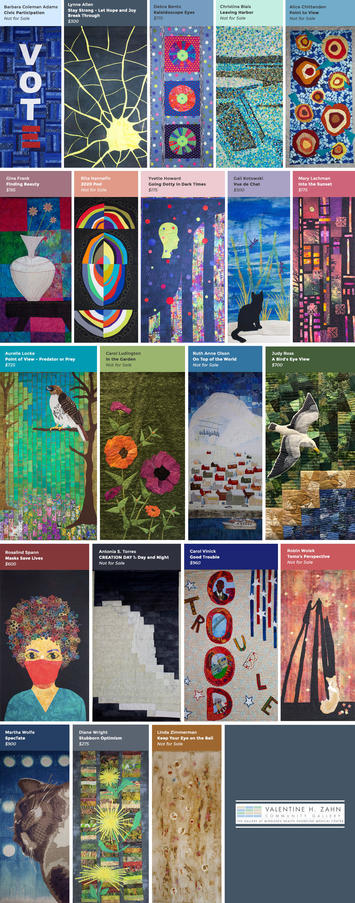 The works of the Point of View exhibit.