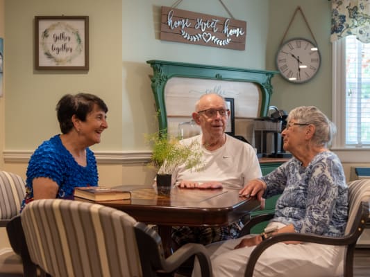 Residents gather at One MacDonough Place in Middletown. Assisted living is a good option for some people as they age.