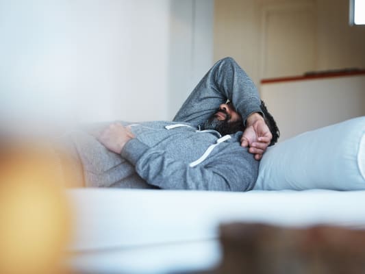 Male struggling with PTSD