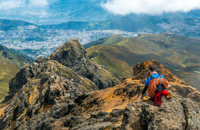 Blick vom Rucu Pichincha runter nach Quito