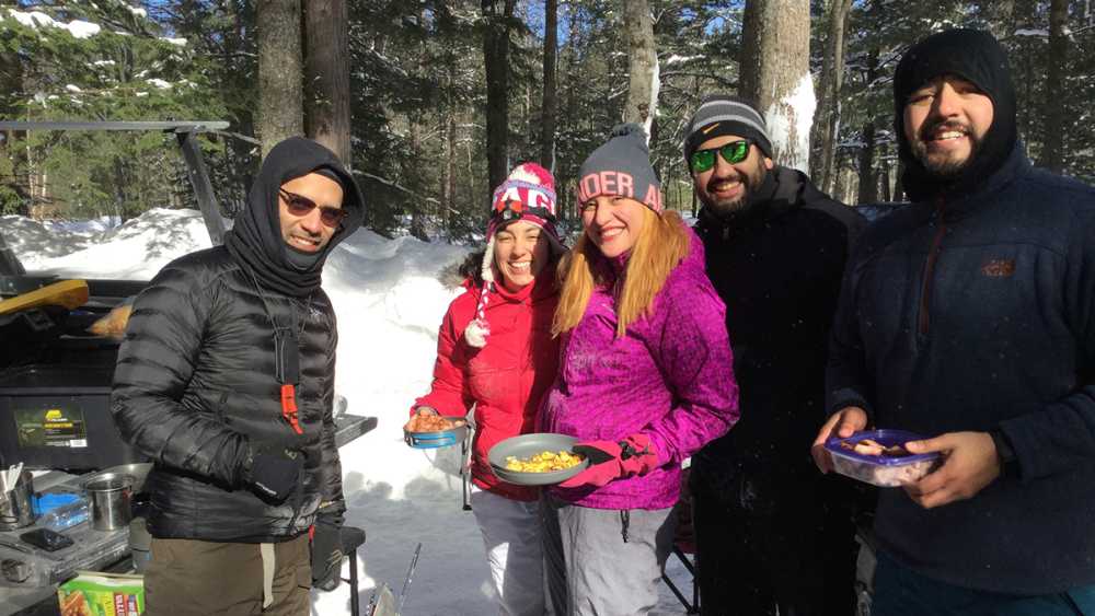 Winter campers at Tahquamenon Falls State Park Winter campers at Tahquamenon Falls State Park
