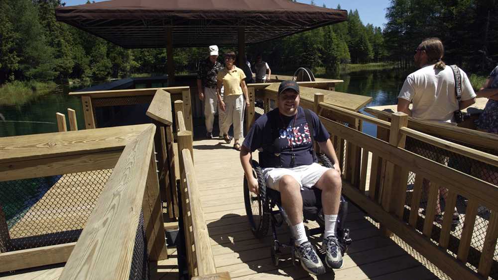 The observation raft and trail leading to it are accessible. The observation raft and trail leading to it are accessible.
