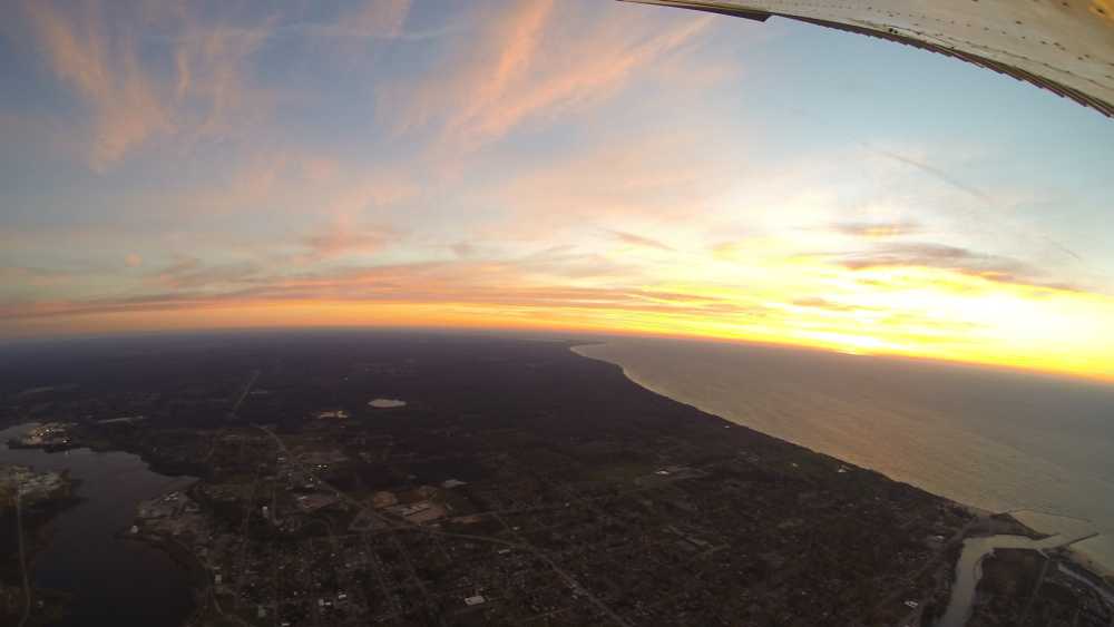 Sunset flights are also offered at Orchard Beach Aviation Sunset flights are also offered at Orchard Beach Aviation