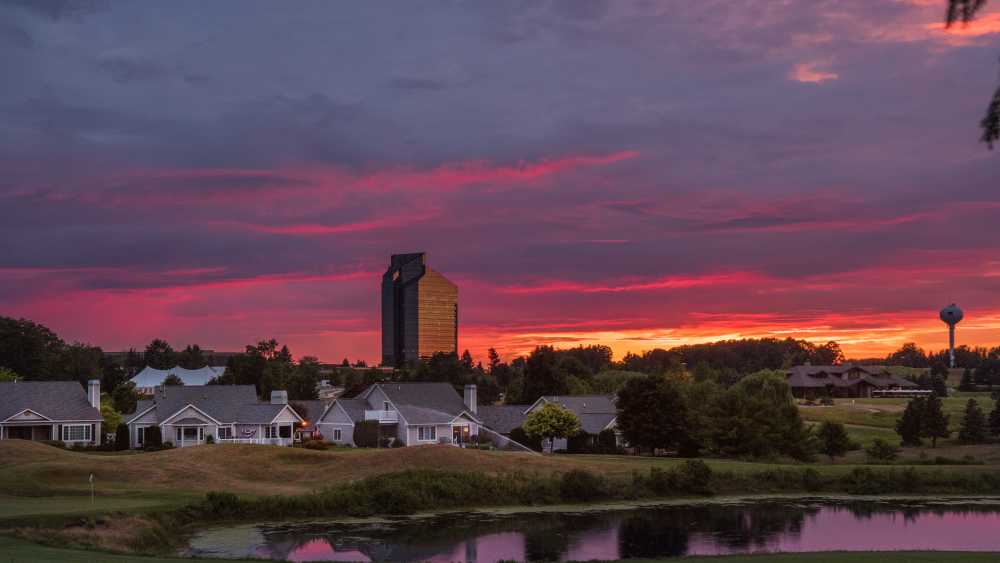 Sunset over the Golf Course at Grand Traverse Resort and Spa. Sunset over the Golf Course at Grand Traverse Resort and Spa.