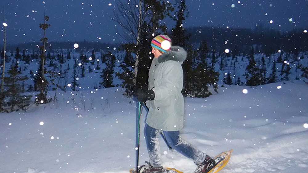 Snow shoer at Rockport Recreation Area Snow shoer at Rockport Recreation Area