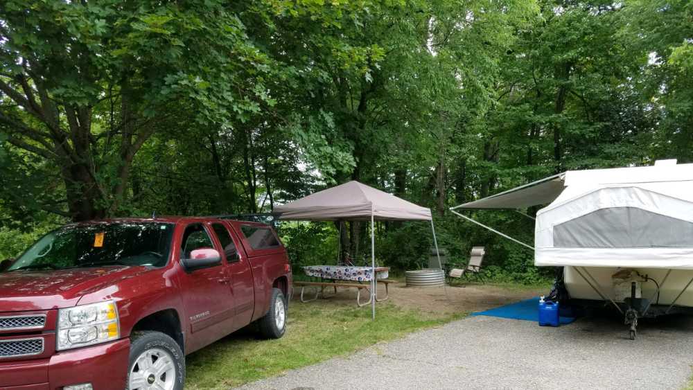 Pop-up camper at Ionia State Recreation Area