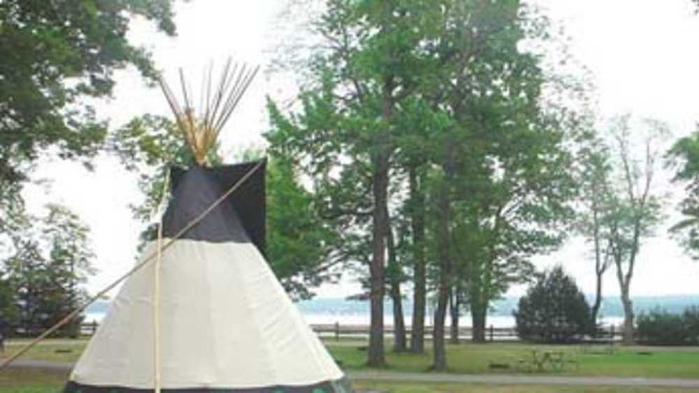 Tepee in the Baraga State Park campground. Tepee in the Baraga State Park campground.