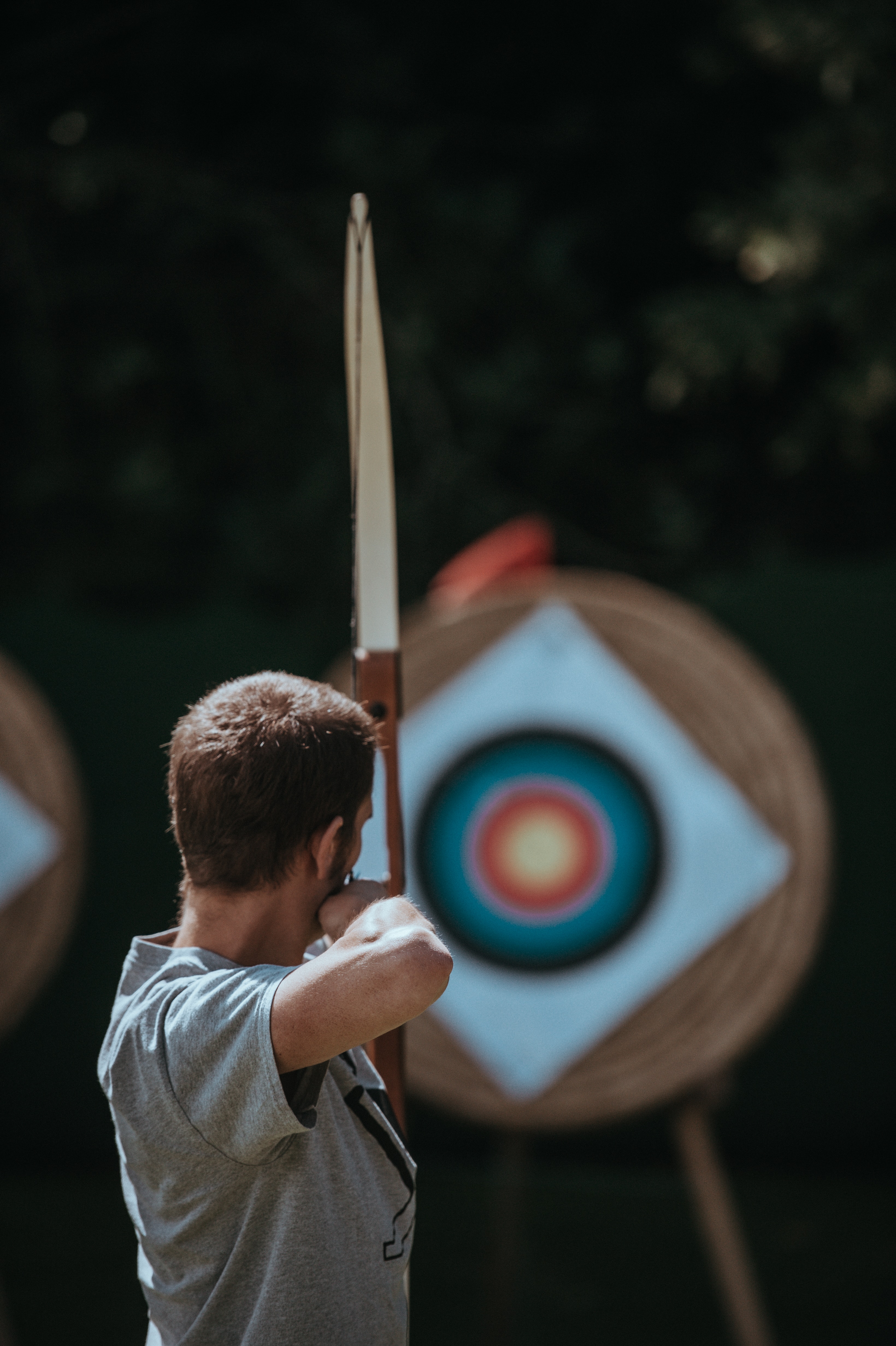 A photo of someone practicing archery
