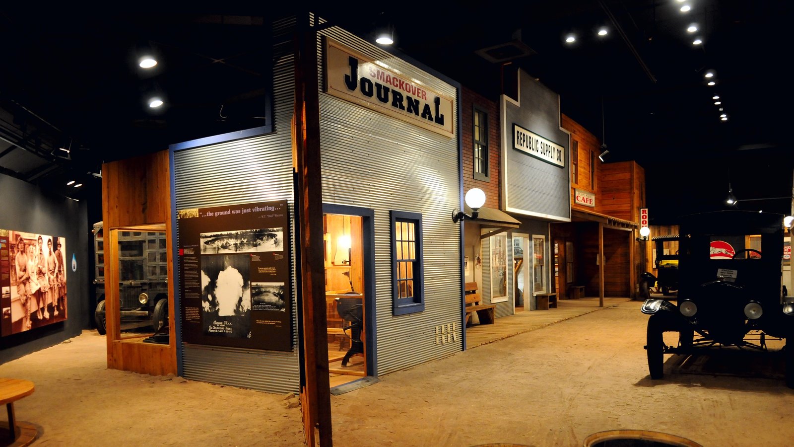 Reconstructed Oil Boom Town inside the museum