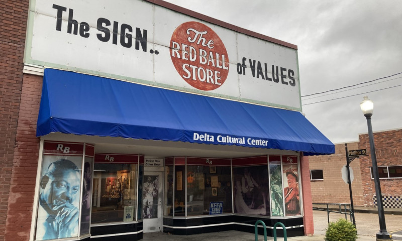 The Red Ball Store houses the Delta Sounds Exhibit and is home to the world famous King Biscuit Time radio program.