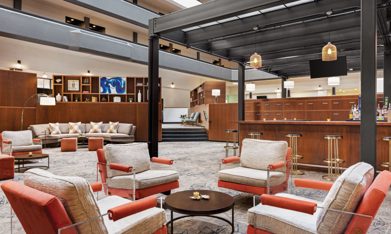 hotel lounge soft seating near bar 