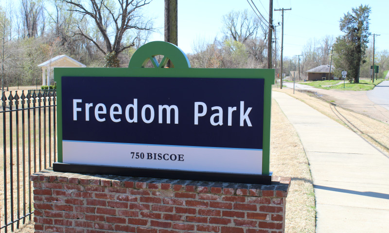 Honoring the contributions of African Americans during the Civil War. The park also explains a section of the Battle of Helena, which took place on July 4, 1863.