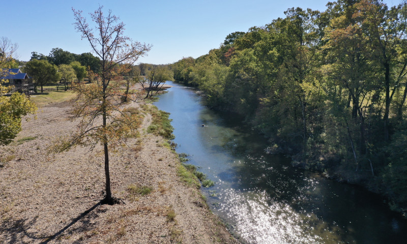 Aerial view of the Caddo River.