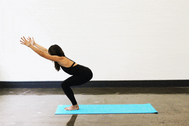 angled chair pose - senam yoga