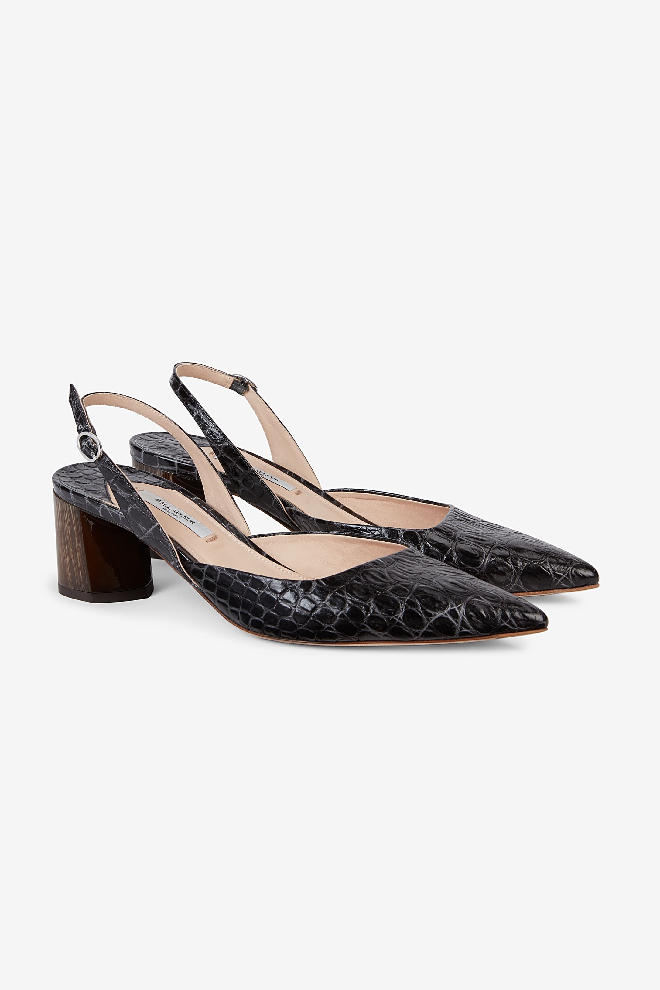 The Irene Slingback—Embossed Croc