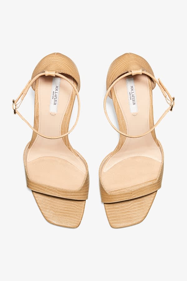 The Ella Sandal—Embossed Lizard