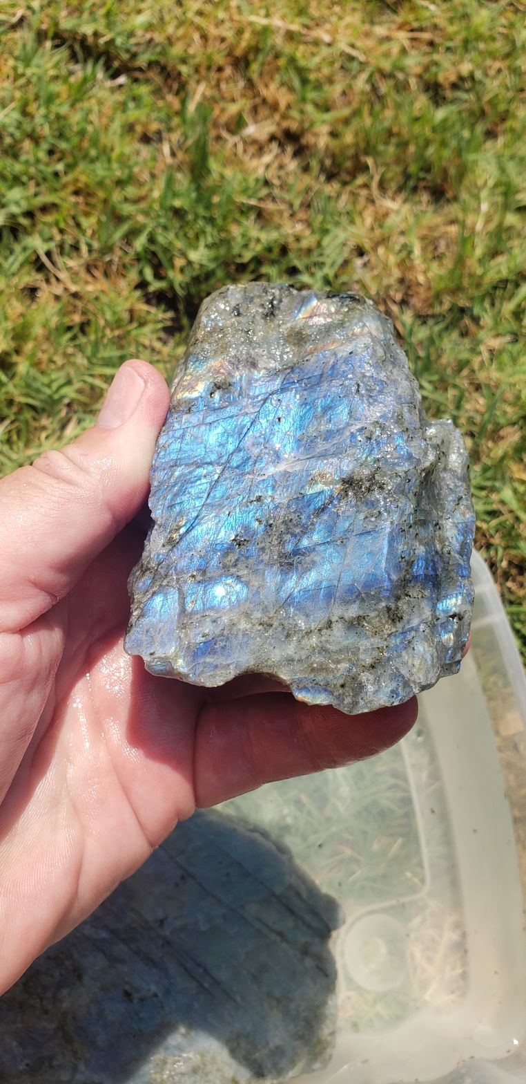 Multi color labradorite rough Rock Tumbling Hobby