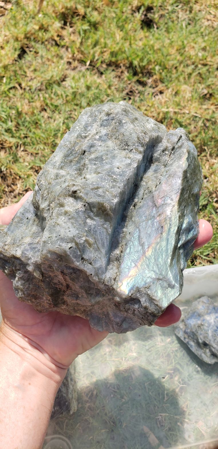 Multi color labradorite rough Rock Tumbling Hobby