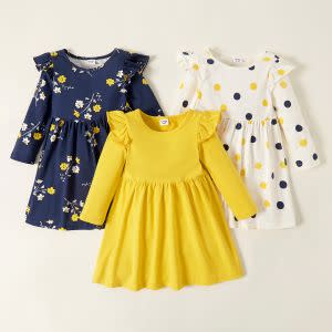 Award-Winning Children's book — PatPat Toddlers Girls' Long Sleeve Colorful Dress Sets