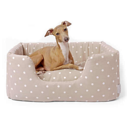Charley Chau Deeply Dishy Dog Bed Dotty Taupe