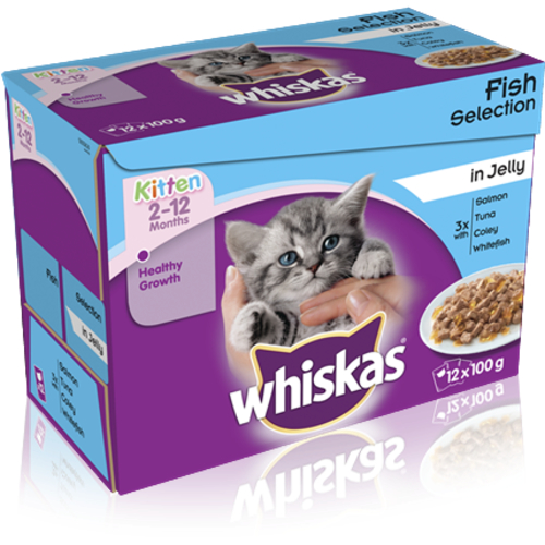 Whiskas 2-12 Months Fish Selection in Jelly Kitten Food