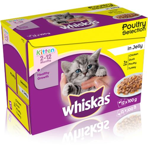 Whiskas 2-12 Months Poultry Selection in Jelly Kitten Food
