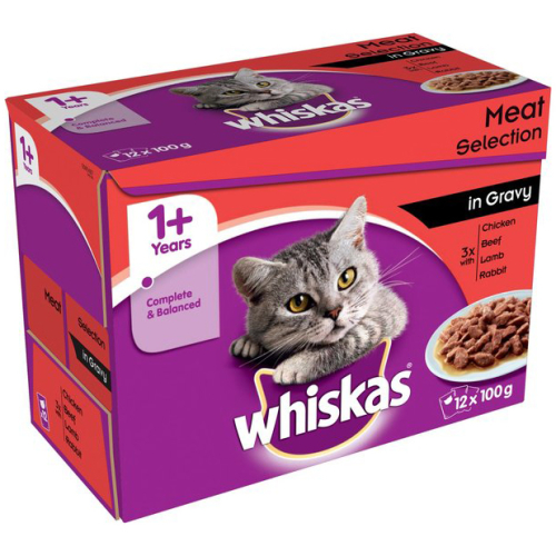 Whiskas 1+ Meat Selection In Gravy Cat Food Pouches
