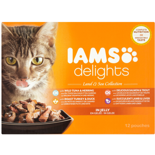 IAMS Delights Land & Sea Collection in Jelly Adult Cat Food