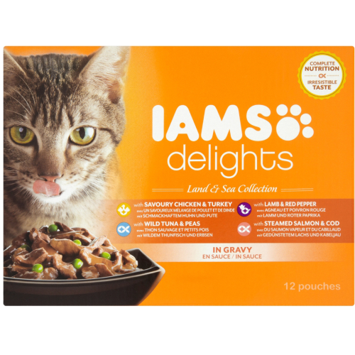 IAMS Delights Land & Sea Collection in Gravy Adult Cat Food