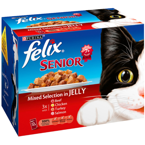 Felix Senior Fish & Meat Selection in Jelly Pouch Cat Food